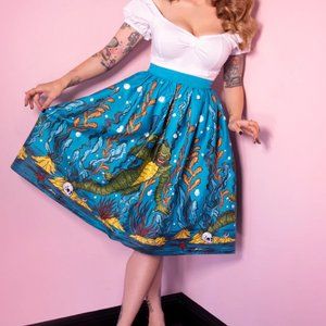 Vixen Swing Skirt in Swamp Monster Print - XL